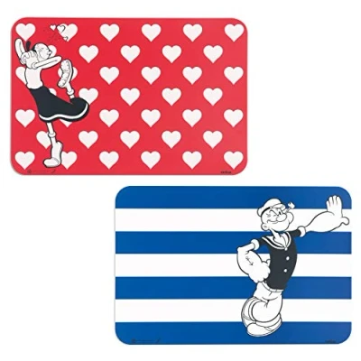 Imagen de Excelsa Olivia &amp; Popeye Juego de 2 manteles Individuales, Color Rojo y Azul, 43 x 29 cm, Unidades