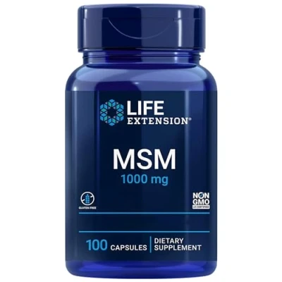 Imagen de Life Extension, MSM, 1000mg, Metilsulfonilmetano, Dosis Alta, 100 Cápsulas veganas, Testado en Laboratorio, Sin Gluten, Vegetariano, Soja, No GMO