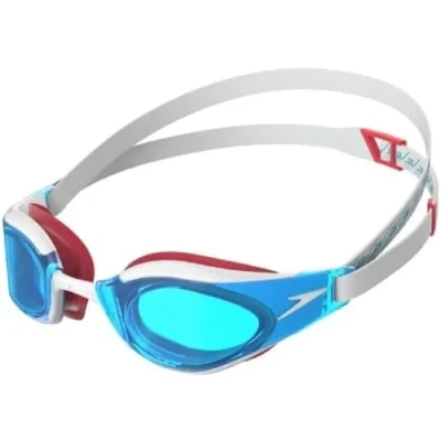 Imagen de Speedo Unisex Fastskin Hyper Elite Swimming Goggles Competitive Performance Training Hydrodynamic, Flame Red/Bolt/Aqua Blue, One Size