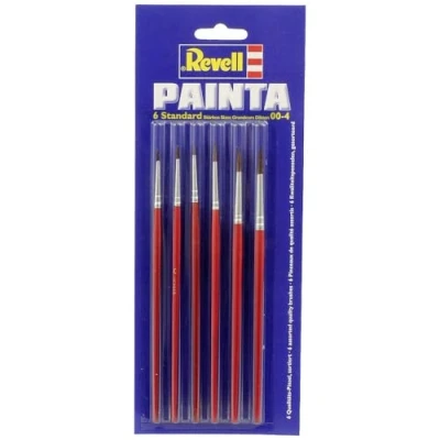 Imagen de Revell Painta Standard Set de 6 Pinceles, Color Rojo, Sizes 00, 0, 1, 2, 3, 4 (29621)