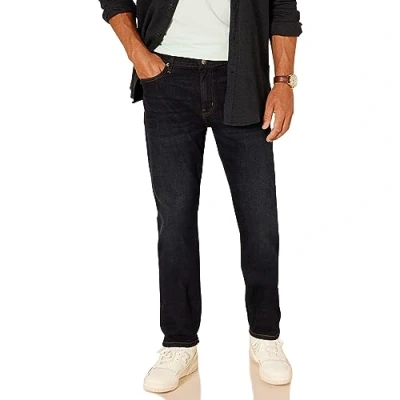 Imagen de Amazon Essentials Pantalón Vaquero Elástico de Ajuste Recto Hombre, Índigo Oscuro Teñido Anudado, 32W / 32L