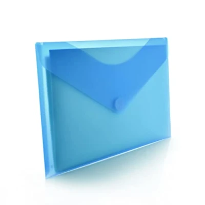 Imagen de Pack 10 Ud. Carpeta Sobre Cierre de Velcro Tamaño A4+/Folio REF 90126 AZUL Colores Classic translucidos con acabado Soft Touch by Office Box. (Azul)