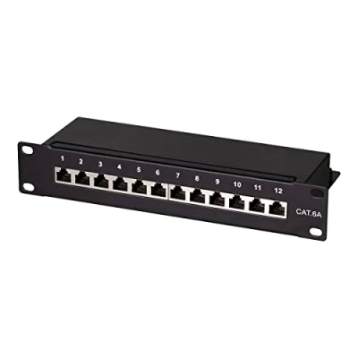 Imagen de 2direct GmbH Panel De Conexión Logilink 10 Zoll Cat.6A, 12 Puertos STP, Negro