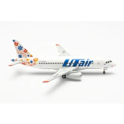 Imagen de Herpa Miniatura del avión UTair Express Sukhoi Superjet 100 RA 89033, Escala 1/200, Modelo prefabricado, maqueta de colleción, modelismo, Avion con Soporte, Figura Metal