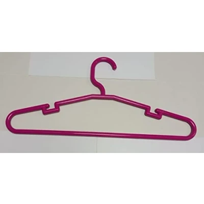Imagen de COM FORT HOUSE Perchas de Plástico Color Fucsia Diseño Elegante con Muescas para Tirantes Pack 50 Unidades Estándar 42 cm