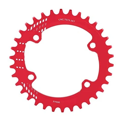 Imagen de Alomejor Anilla de Bicicleta BCD 96MM angosta Cadena ¨²nica para Shimano M6000 M7000 M8000(34T Red)