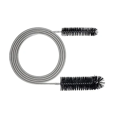 Imagen de cepillo de limpieza flexible, cabezal doble, manguera acero inoxidable (200 cm), para tuberías acuario, herramienta mangueras, limpiador mangueras