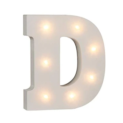 Imagen de Out of the Blue 57/6077 Letra de madera «D», iluminada con 7 luces led, funciona pilas, aprox. 16 cm