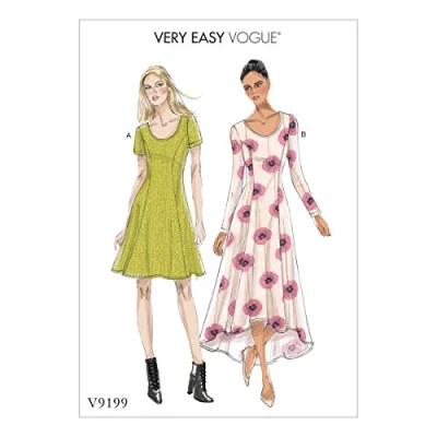Imagen de Vogue Patterns 9199 E5 E Instrucciones para Hacer Vestidos, Tejido, Multicolor, tamaños 14 22
