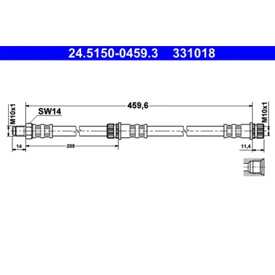 Imagen de ATE 24.5150 0459.3 Latiguillos de Freno 459,6 M10x1