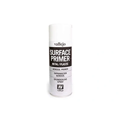 Imagen de Outletdelocio. Vallejo 28010. Spray Pintura Imprimacion Blanco de Grano extrafino, para Superficies plastico o Metal. 400 ml