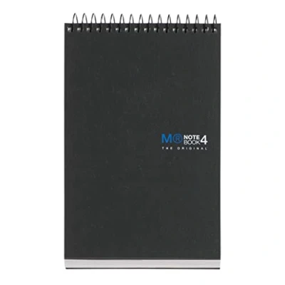 Imagen de Miquelrius Cuaderno A6, Notebook The Original, 4 Franjas de Colores, 120 Hojas Cuadriculadas 5 mm, Papel 70 g/m², Sin Taladros, Cubierta Cartón Compacto, Color Negro