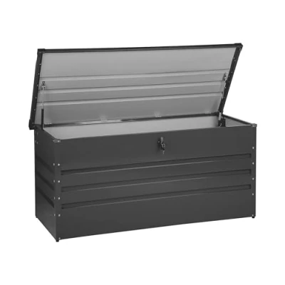 Imagen de Beliani Caja de Almacenamiento para Exterior Acero galvanizado Gris Claro 600L Cebrosa
