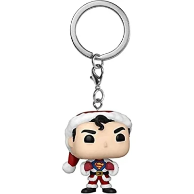 Imagen de Funko Pop! Keychain: DC Holiday Superman (WMT) Comics Minifigura de Vinilo Coleccionable Llavero Original Relleno Calcetines Idea Regalo Mercancia Oficial