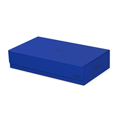 Imagen de Ultimate Guard Omnihive 1000+, funda para 1000 tarjetas TCG de doble manga + 2 bandejas extraíbles, azul, cierre magnético y forro interior microfibra