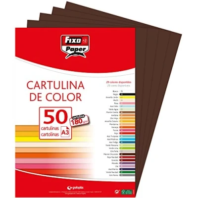 Imagen de Fixo Paper 11120346 Paquete de cartulinas A3 50 unidades color chocolate 180g