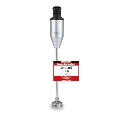 Imagen de CASO HB 2400 Pro XL batidora de mano con accesorios, potente para mezclar, batir, triturar, picar, varilla acero inoxidable extralarga (29 cm), 24.000