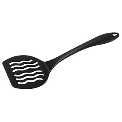 Imagen de FACKELMANN Paleta Monoblock Nylon PRIMA para Fritos con Ranuras Escurrir el Aceite o Líquidos Gris, 31.5x9 cm, 1ud