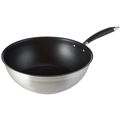 Imagen de Amazon Basics Sartén Wok, con Recubrimiento Antiadherente (28 cm) Negro