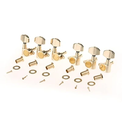 Imagen de Musiclily Pro 3x3 Tipo Cerrado Clavijas de Afinación Clavijero Repuesto para Guitarra, Botón Grande Epi Oro