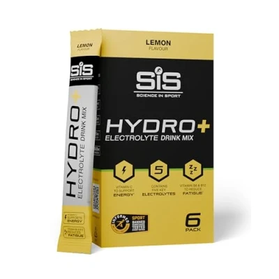 Imagen de Science in Sport HYDRO+ Electrolyte Drink Mix 6x4,1g Limón electrolitos en polvo veganos, Bebida deportiva con vitamina C y 5 importantes