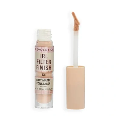Imagen de Makeup Revolution, Corrector IRL Filter Finish, Cobertura de Media a Total, C4, 6g