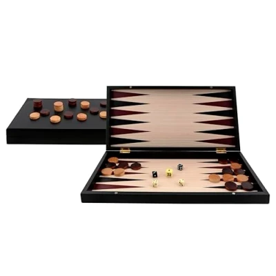 Imagen de Aquamarine Games Backgammon Black Series, Color Negro, NO Value (Compudid CP033)