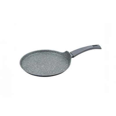 Imagen de Zanetti Durapietra Crepera de aluminio 20 cm, antiadherente, para crepes forjada gran espesor, efecto piedra y mango Soft Touch, cualquier placa cocción incluida la inducción