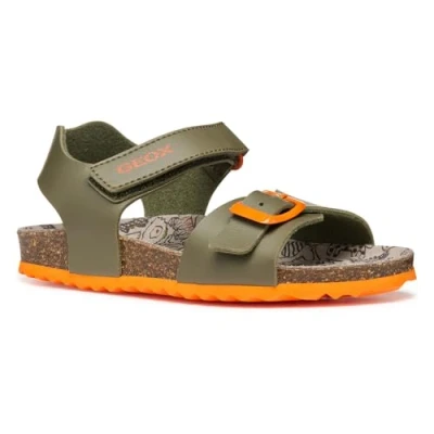 Imagen de Geox Ghita BOY Sandalias para niños, Talla: 31, Military/orange Zapatos