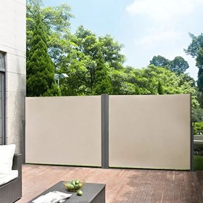 Imagen de Toldo Lateral Doble Exterior contra Viento, Sol y visión Color de Arena 160 x (2x300) cm