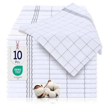 Imagen de BARBONS paños de Cocina Premium Trapos Algodon 100% Certificado Öko Tex Muy absorbentes Secos Azulejo Cuadrado(47x68)