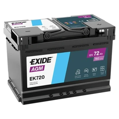 Imagen de EXIDE EK720 Batería de arranque 12V 72Ah 760A B13 VOLKSWAGEN: Tiguan I, Golf 7, 4, MERCEDES BENZ: Clase A, C Berlina, GLA, BMW: 3 Berlina