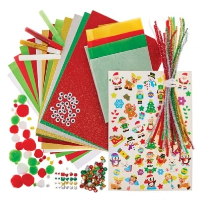 Imagen de Baker Ross FX811 Christmas Bumper Craft Pack Material para manualidades navideñas niños