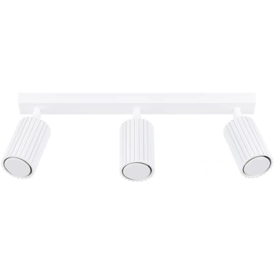Imagen de SOLLUX LIGHTING Downlight de carbono, blanco, longitud 45 cm, aluminio, 3 luces.