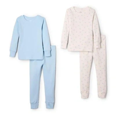Imagen de Amazon Essentials x Sofia Grainge Pijama ceñido de algodón Unisex Bebés, Pack 2, Azul Pálido/Conejitos, 18 Meses