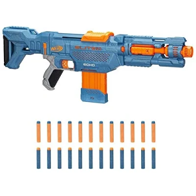 Imagen de Hasbro Nerf Elite 2.0 Echo CS 10 Lanzador de Dardos Personalizable Color Verde con 24 Dardos, Clip y 5 rieles tácticos para niños niñas a Partir 8 años
