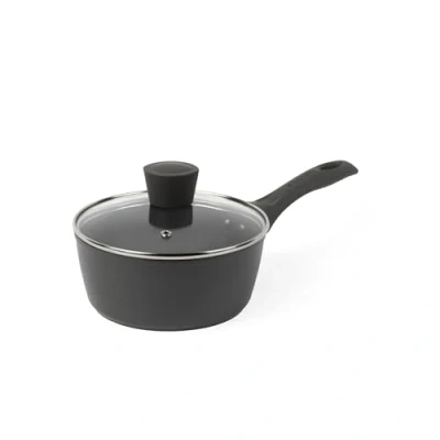 Imagen de Salter BW11043EU7 Cosmos Cazo de 18 cm, aluminio forjado, revestimiento antiadherente sin PFOA, mango suave, anticorrosión, apto para lavavajillas, placas inducción, negro