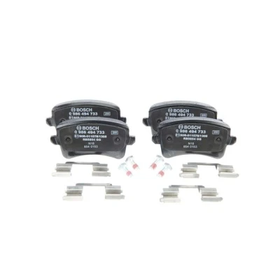 Imagen de BOSCH 0 986 494 733 Juego de pastillas freno Low Metallic Chapa antichirridos, con tornillos muelle, accesorios AUDI: A4 B8 Berlina norauto