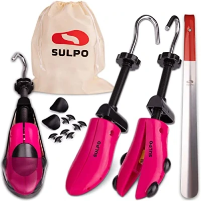 Imagen de SULPO Horma para zapatos de plástico resistente, mantener el zapato en forma, incluye bolsa almacenamiento y calzado, 4 tamaños (42 44)