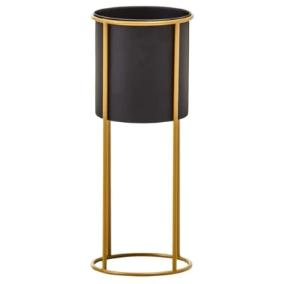 Imagen de Premier Housewares Macetas, Color Negro, Dorado, Talla única
