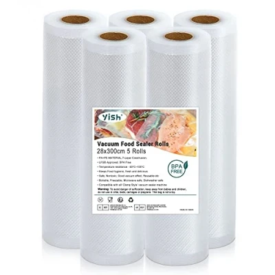 Imagen de YISH Bolsas Vacio Alimentos Rollos Envasadora Al Vacio：Bolsas Envasar Para Vacío, Sous Vide Cocina 5 28x300cm