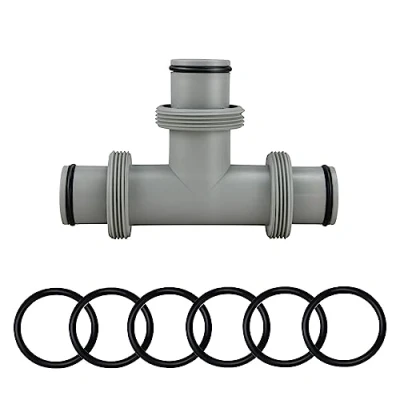 Imagen de Zueyen Adaptador de Manguera Piscina, extensión en T para Conector 38 mm, 3 vías, Set conexión Piscina Intex Bestway Coleman