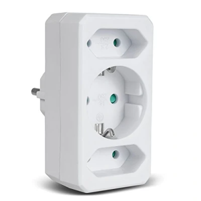 Imagen de Toma de corriente triple enchufe Aleman adaptador, 1x16A 2x2,5A conector