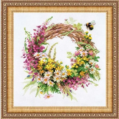 Imagen de Riolis Kit de Punto Cruz, diseño Corona Flores