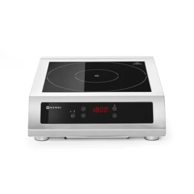 Imagen de HENDI Placa de inducción modelo 3500 D XL, cocina inducción, apta para ollas con un diámetro fondo entre 160 y 300mm, pies regulables en altura, 230V, 3500W, 390x500x(H)120m, acero inoxidable