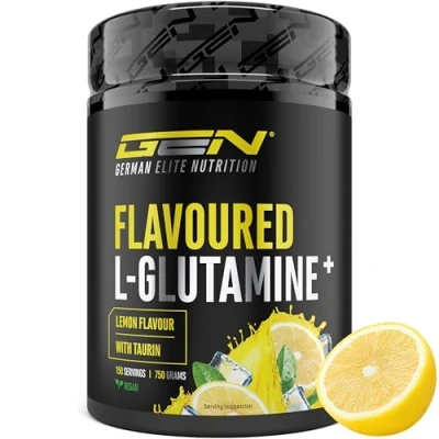 Imagen de L Glutamina en polvo aromatizada 750 g ultrafina con taurina extra micronizada sabor Sin azúcar y excelente solubilidad Vegana (Lemon)