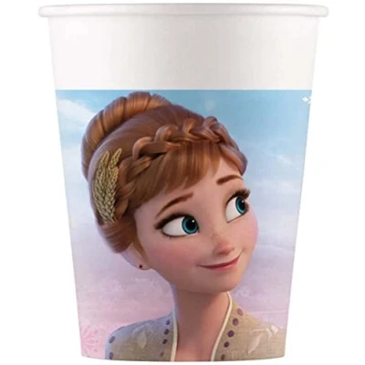 Imagen de Procos 93839 Frozen 2 Wind Spirit vasos (200 ml, 8 unidades, mezcla FSC® Mix, desechables, de cartón, cumpleaños, fiesta temática