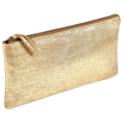 Imagen de Clairefontaine 410030C, Estuche Slim Kleo Pathra 19, 5 x 2, 4 cm, piel de cordero, bronce
