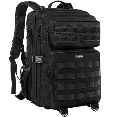 Imagen de YOREPEK Mochila Militar 45L, Tactica Molle Gran Capacidad Hombre Multifuncional Crossfit de Viaje para Trekking, Camping, Senderismo, Montañismo, Aire Libre, Negro