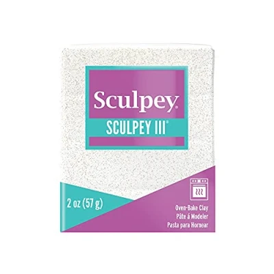 Imagen de Sculpey Arcilla polimérica de 2 onzas WHT GLTTR, purpurina blanca